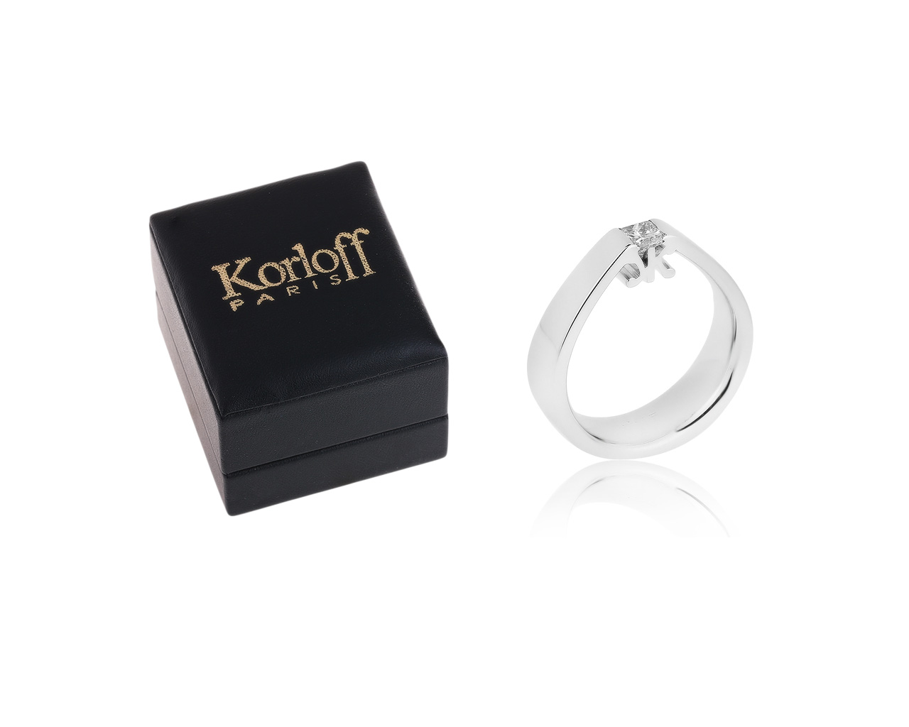 Оригинальное золотое кольцо с бриллиантом 0.25ct Korloff