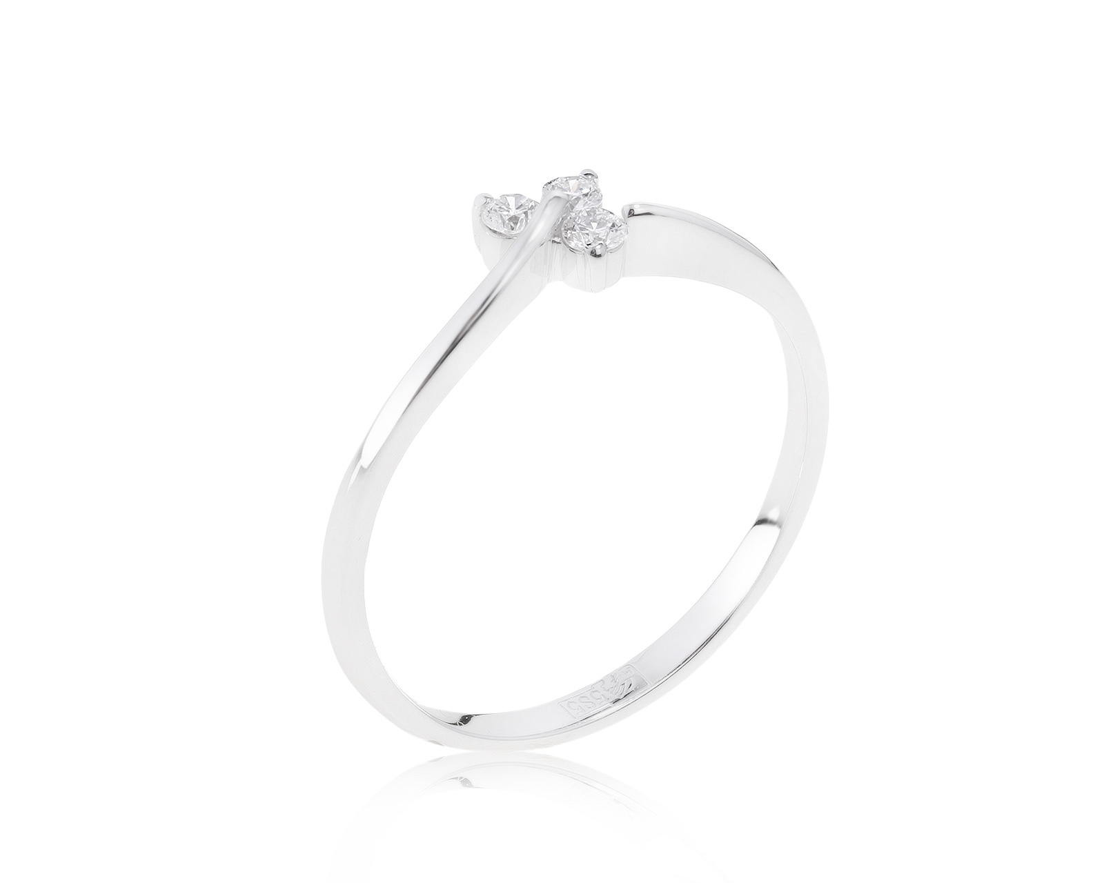 Изящное золотое кольцо с бриллиантами 0.10ct 130118/13