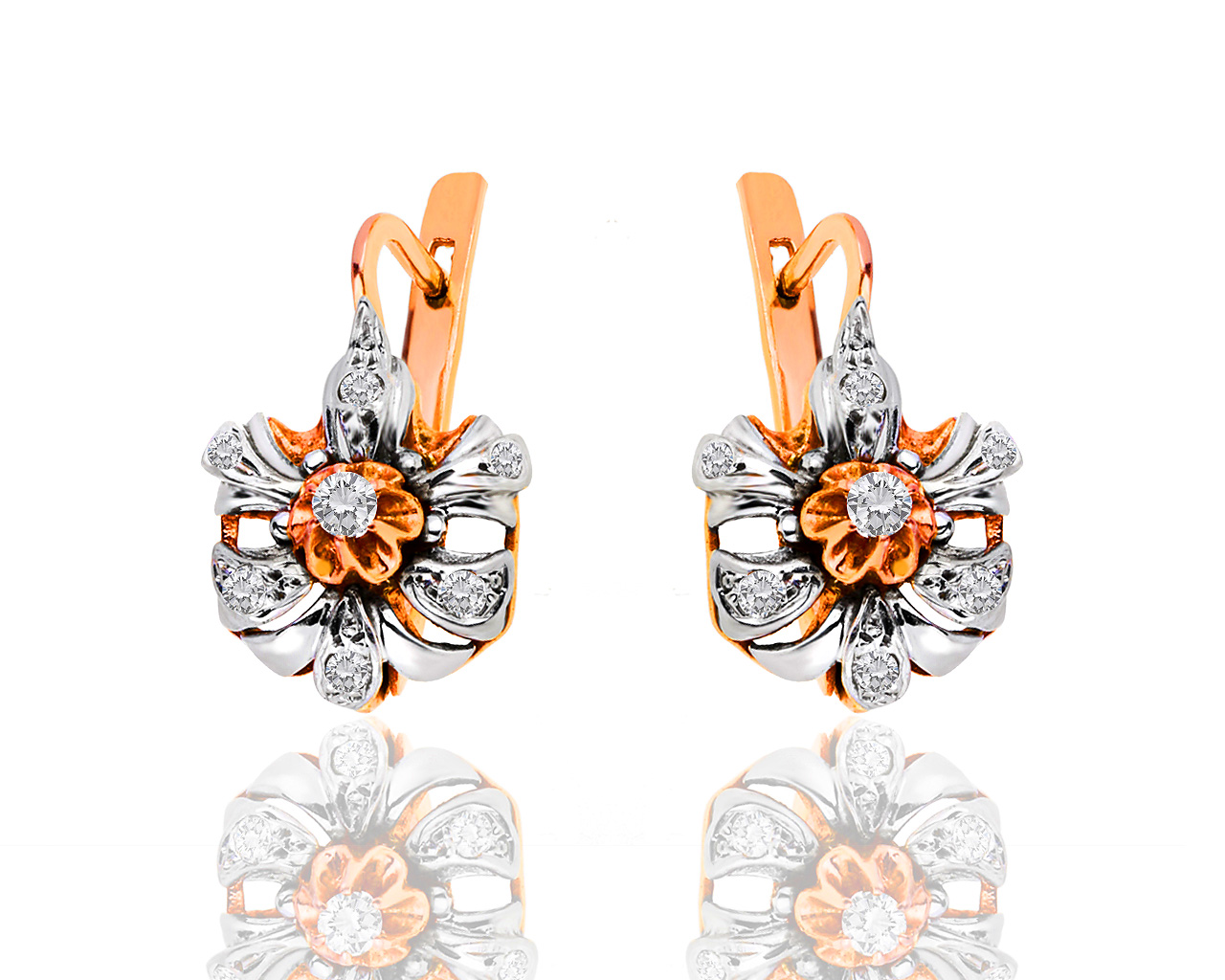 Классические золотые серьги с бриллиантами 0.30ct 030419/7