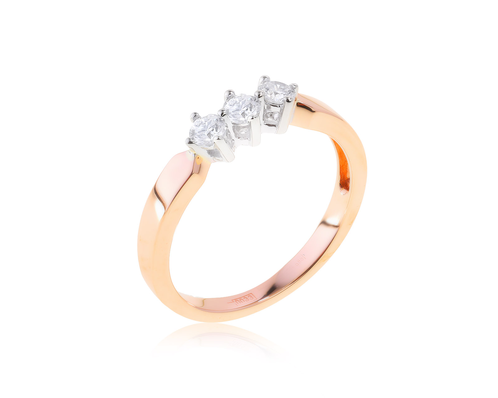 Изящное золотое кольцо с бриллиантами 0.30ct 251222/1