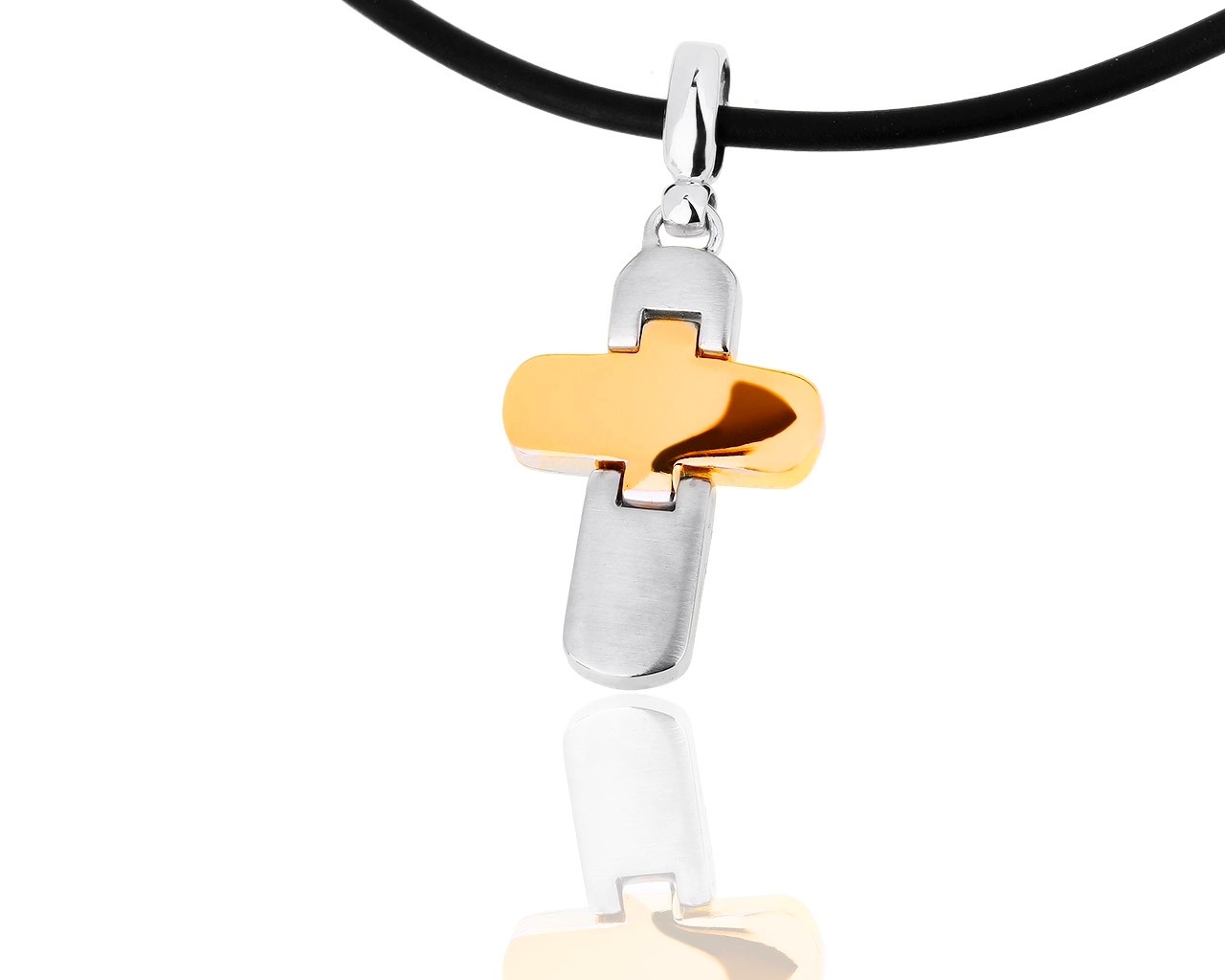 Элегантный золотой крест на гайтане Kria 300119/8