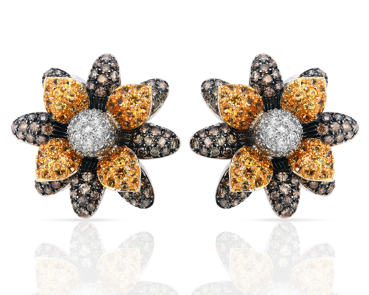 Шикарные золотые серьги с бриллиантами 4.15ct 240318/1