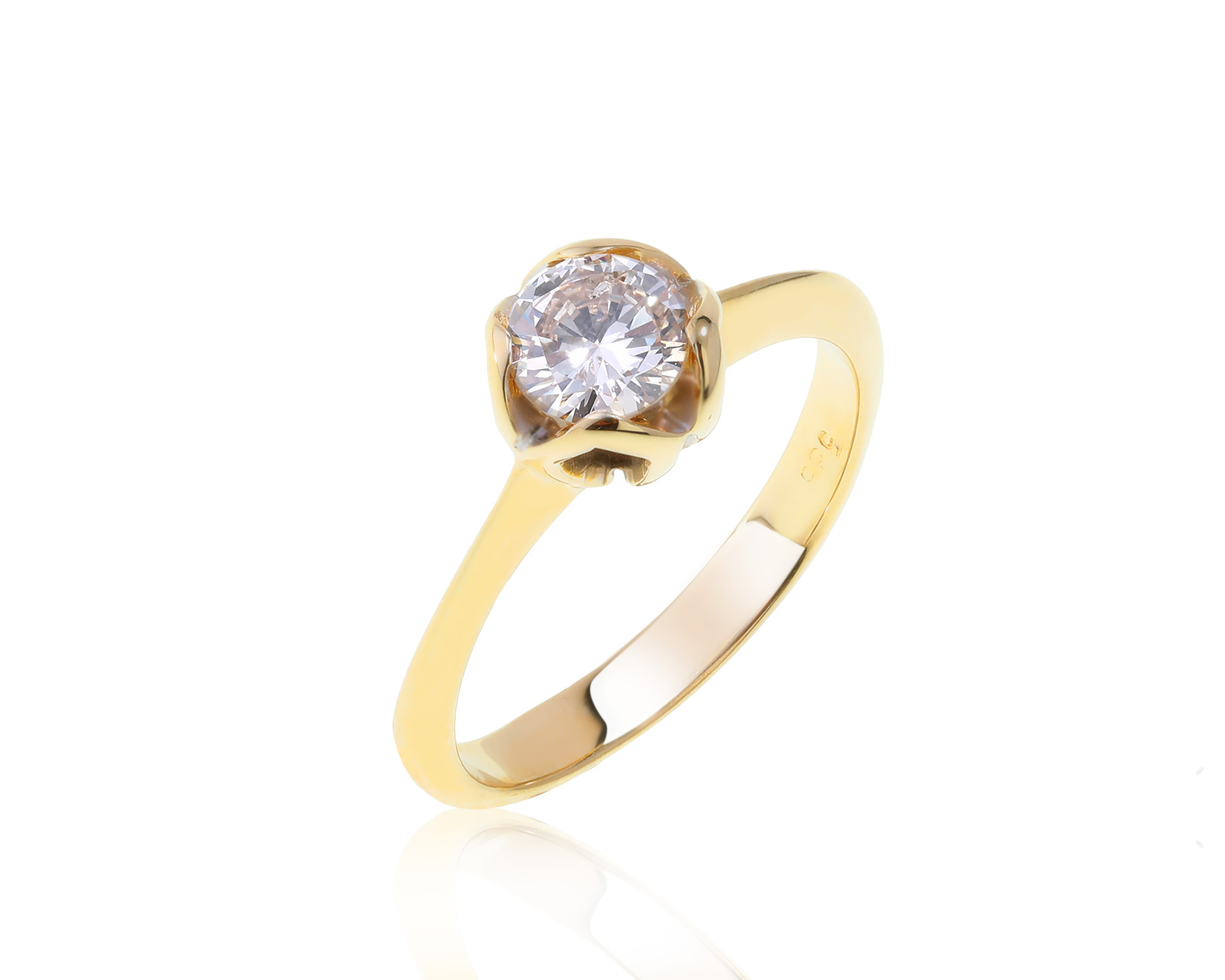 Женственное золотое кольцо с бриллиантом 0.70ct 140622/1