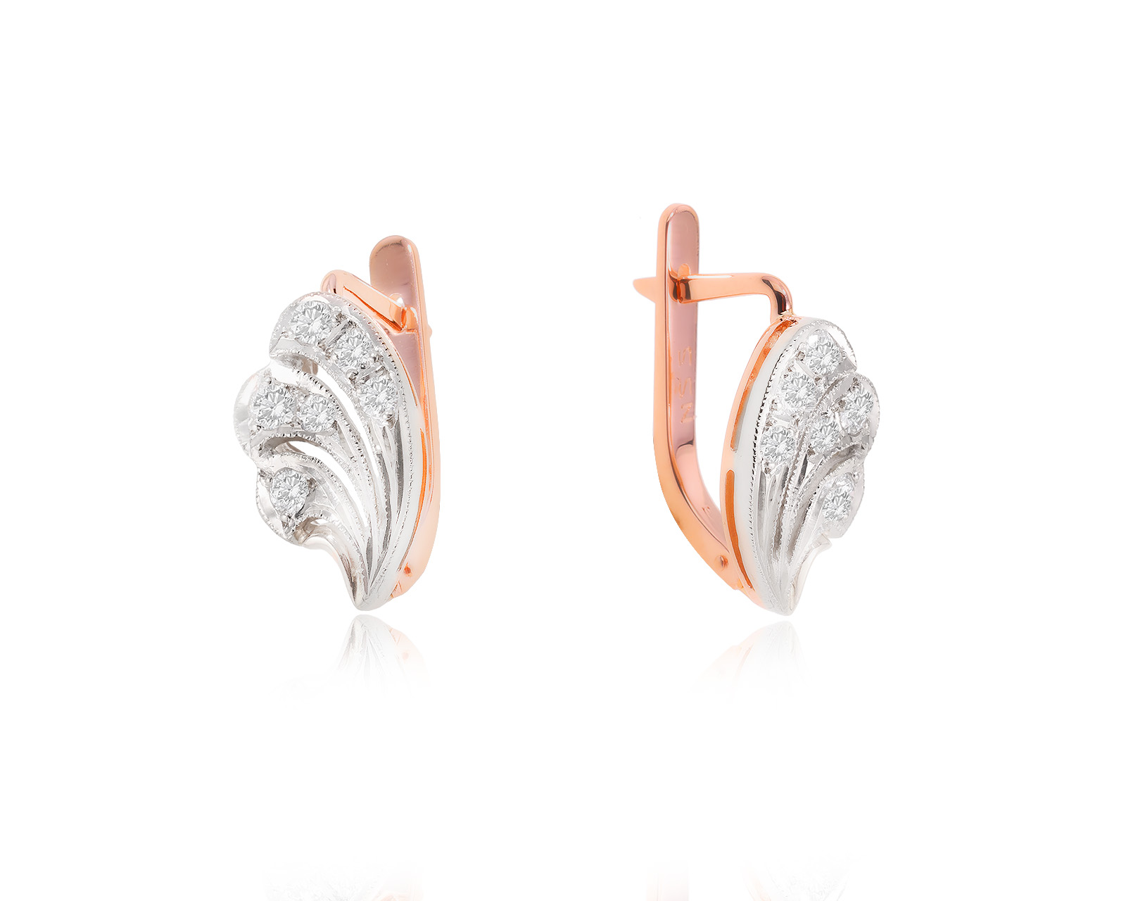 Золотые серьги с бриллиантами 0.40ct 191223/7