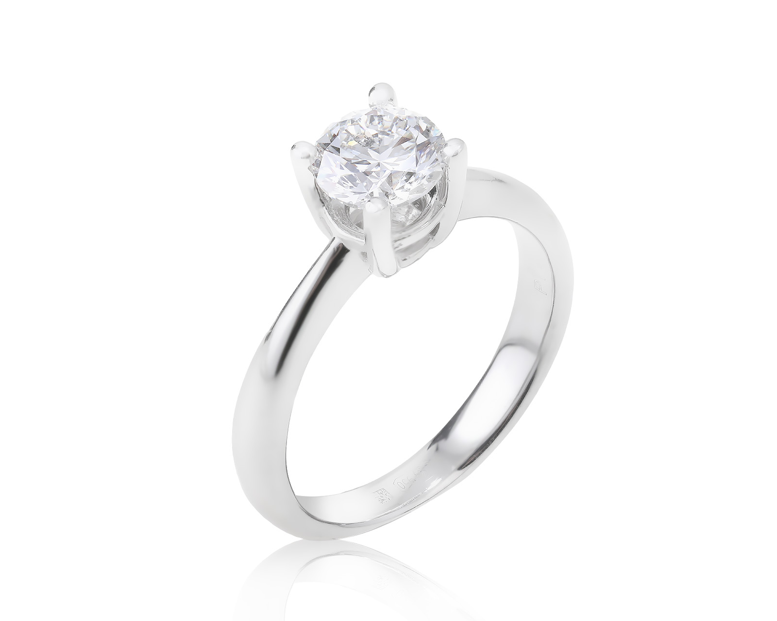 Платиновое кольцо с бриллиантом 1.10ct 290124/2