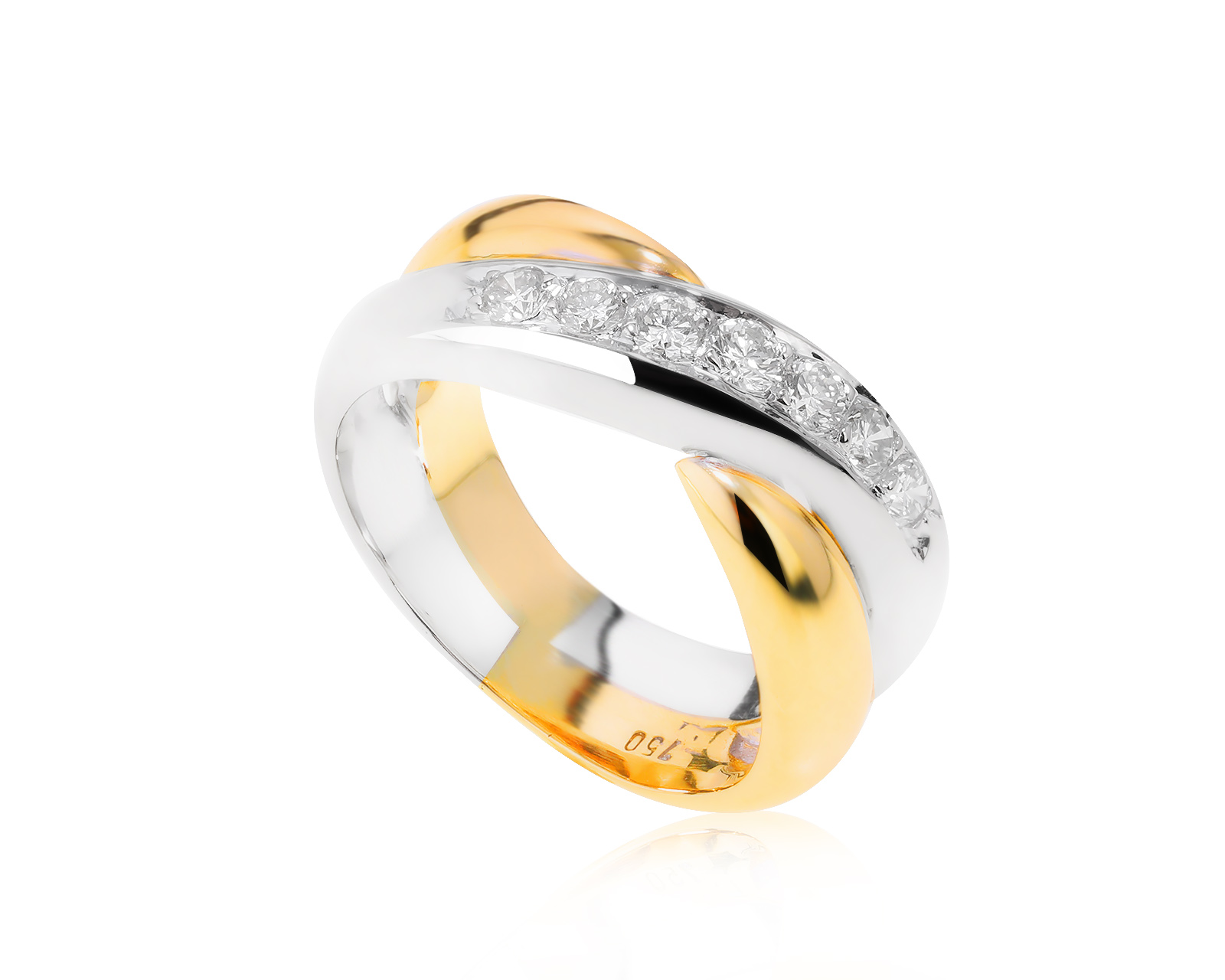 Стильное золотое кольцо с бриллиантами 0.46ct 100222/5