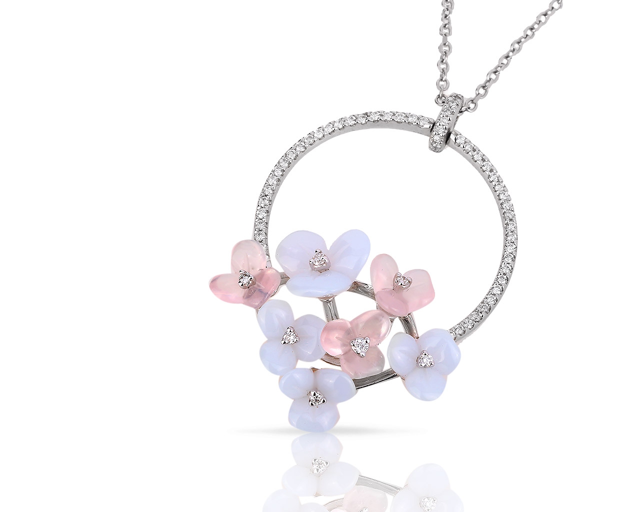 Нарядная золотая подвеска с бриллиантами 0.44ct 240518/11