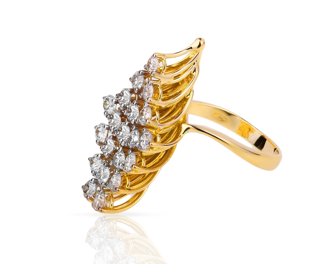 Итальянское золотое кольцо с бриллиантами 2.00ct 260418/4