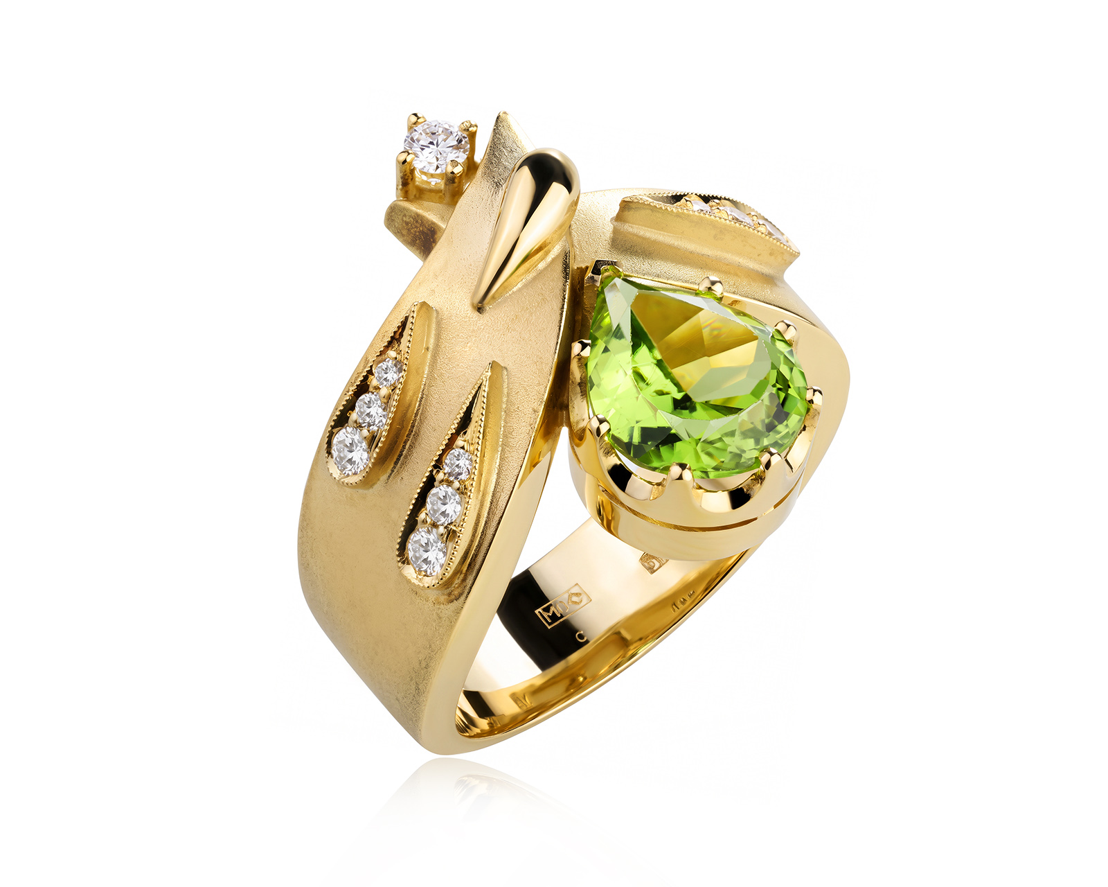 Оригинальное золотое кольцо с хризолитом 2.42ct Sirin 250626/3