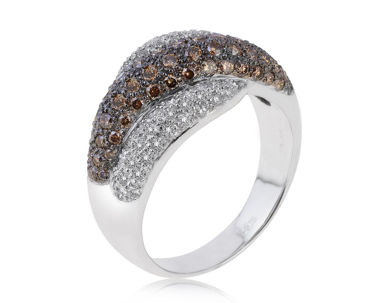 Восхитительное золотое кольцо с бриллиантами 1.74ct