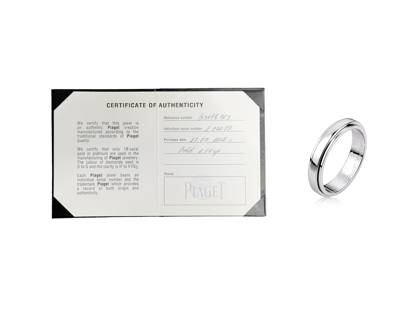 Оригинальное золотое кольцо Piaget Possession