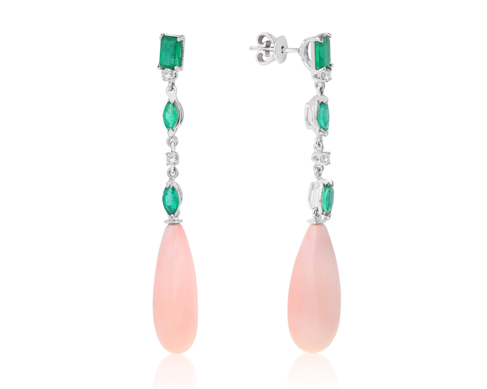 Восхитительные золотые серьги с кораллами 26.00ct 171121/6