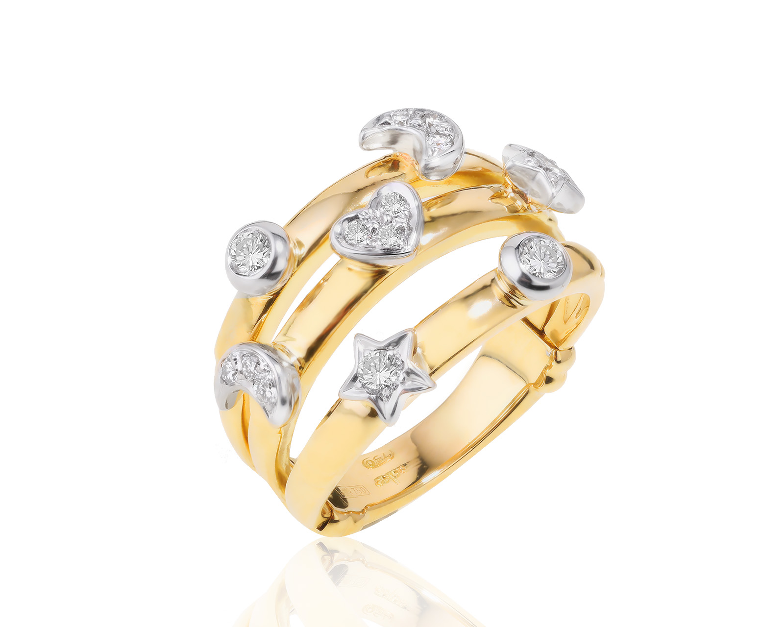 Оригинальное золотое кольцо с бриллиантами 0.40ct Adler