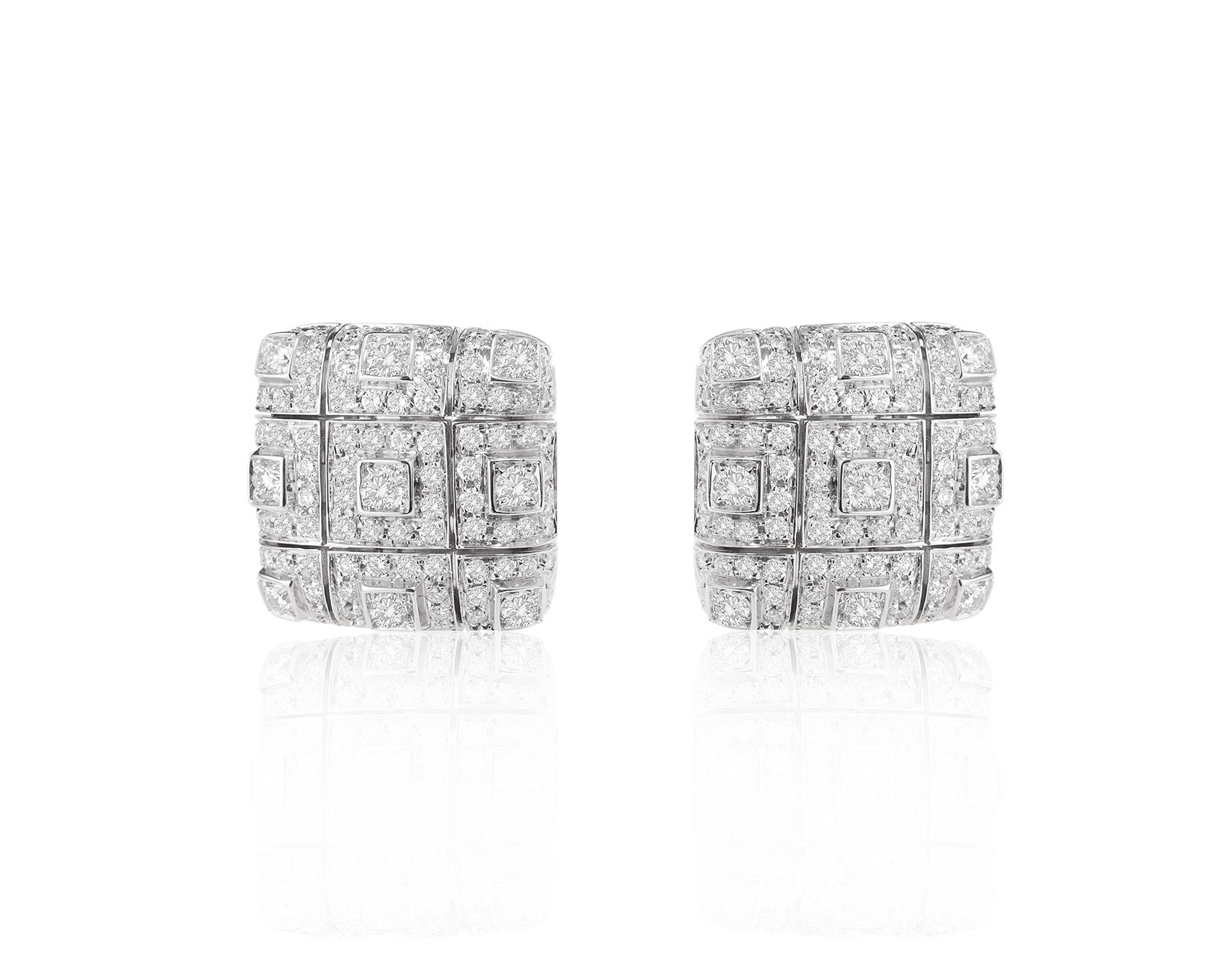 Золотые серьги с бриллиантами 3.61ct