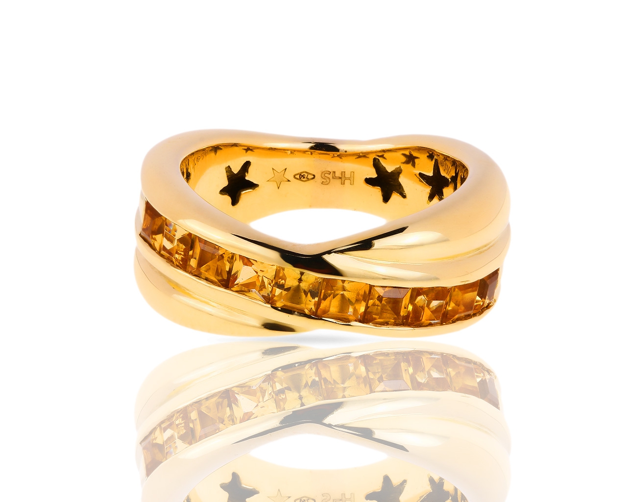 Оригинальное золотое кольцо с цитринами H.Stern 180618/5