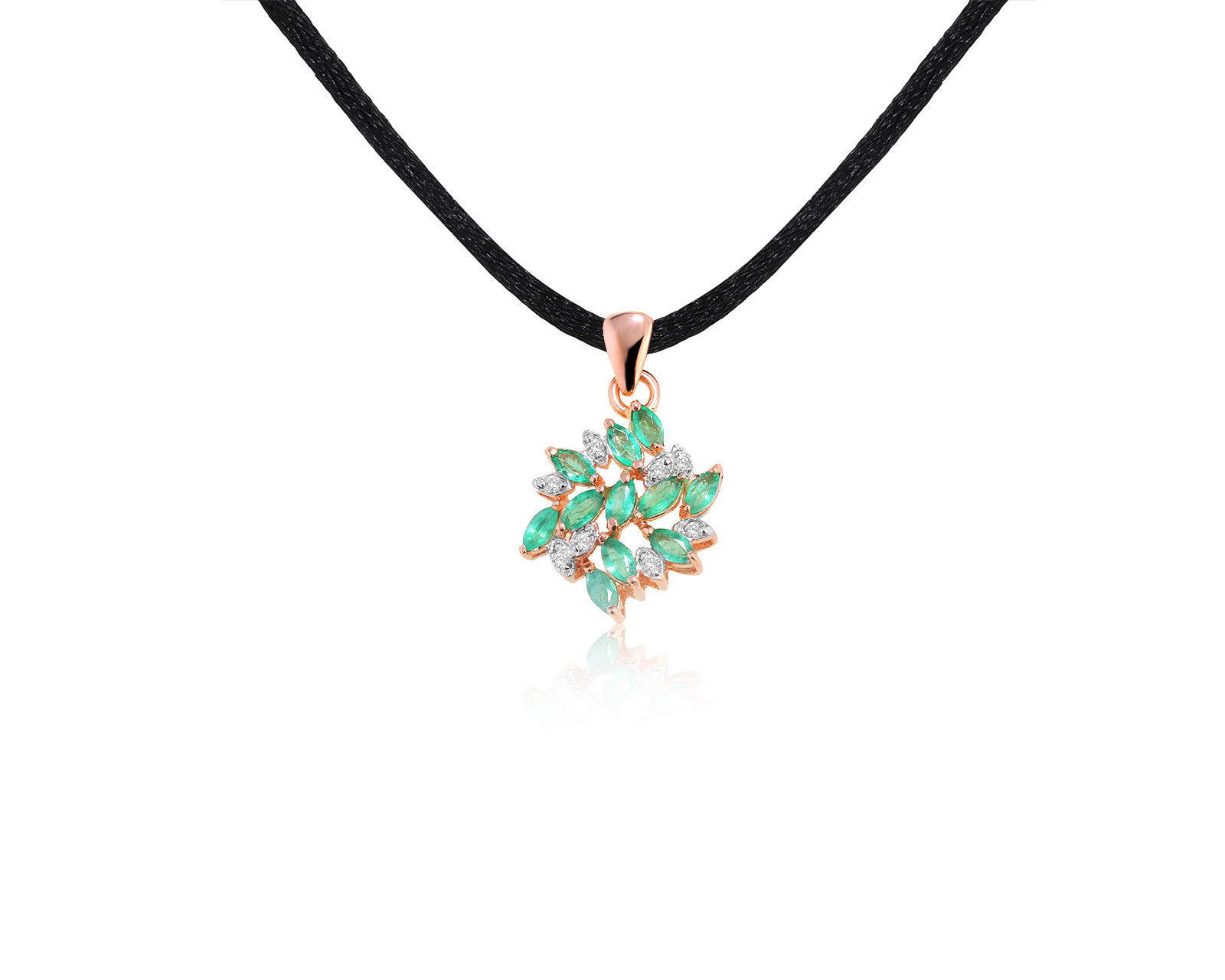 Чарующий золотой кулон с изумрудами 0.80ct 231221/4