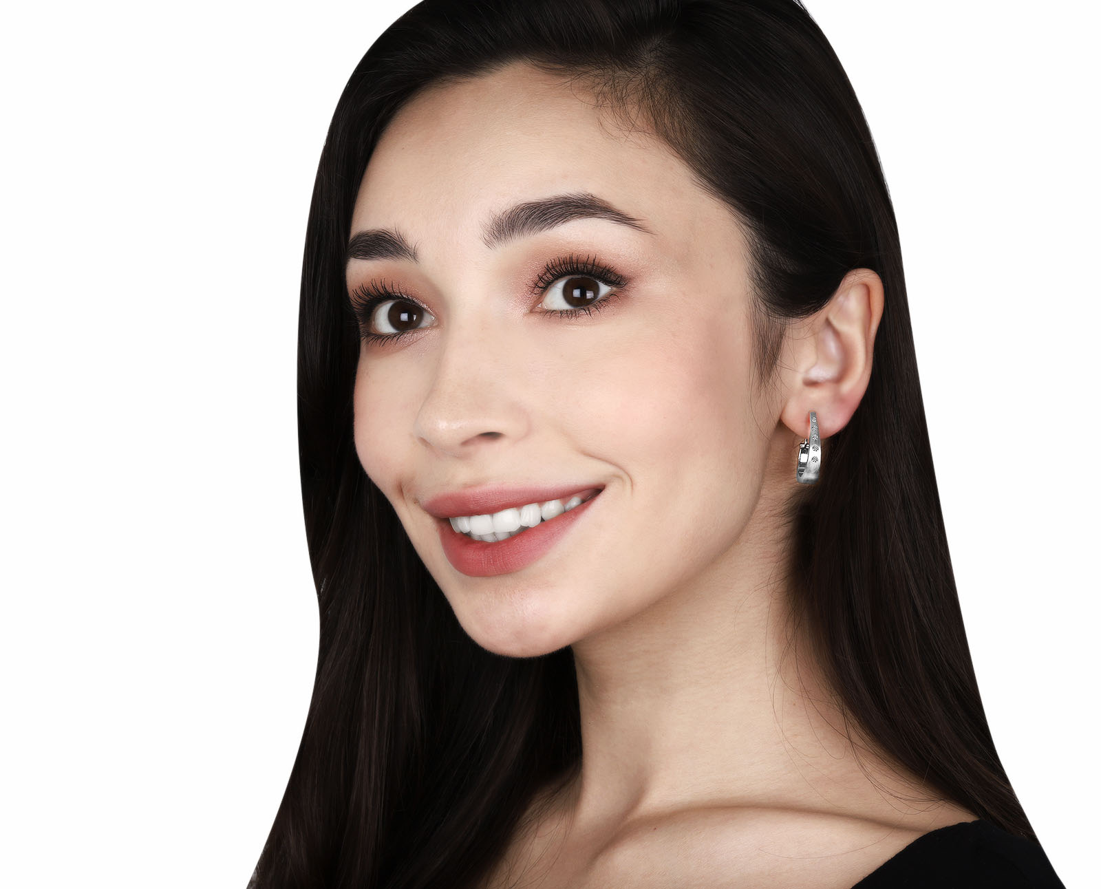 Изящные золотые серьги с бриллиантами 0.17ct