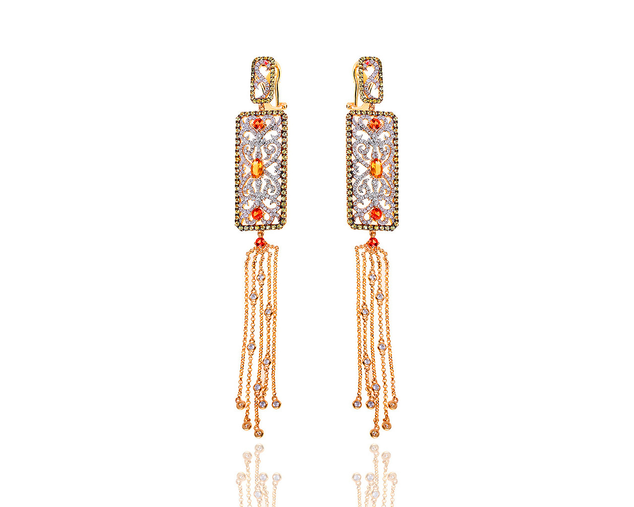 Прекрасные золотые серьги с бриллиантами 1.80ct 180219/4