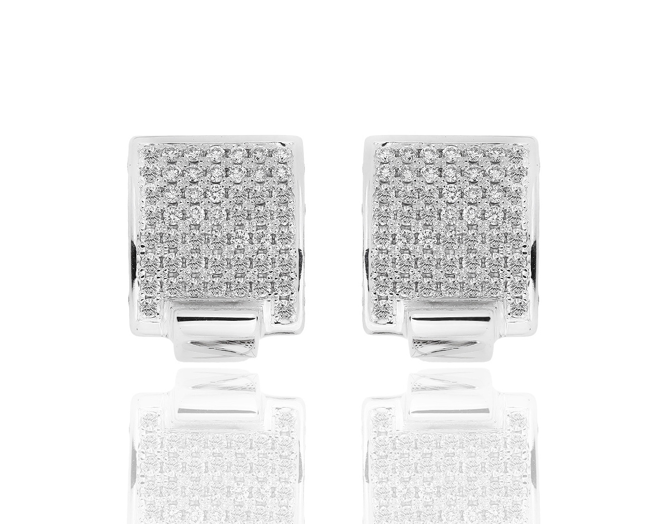 Чарующие золотые серьги с бриллиантами 1.14ct 111218/8 Чарующие золотые серьги с бриллиантами 1.14ct 111218/8