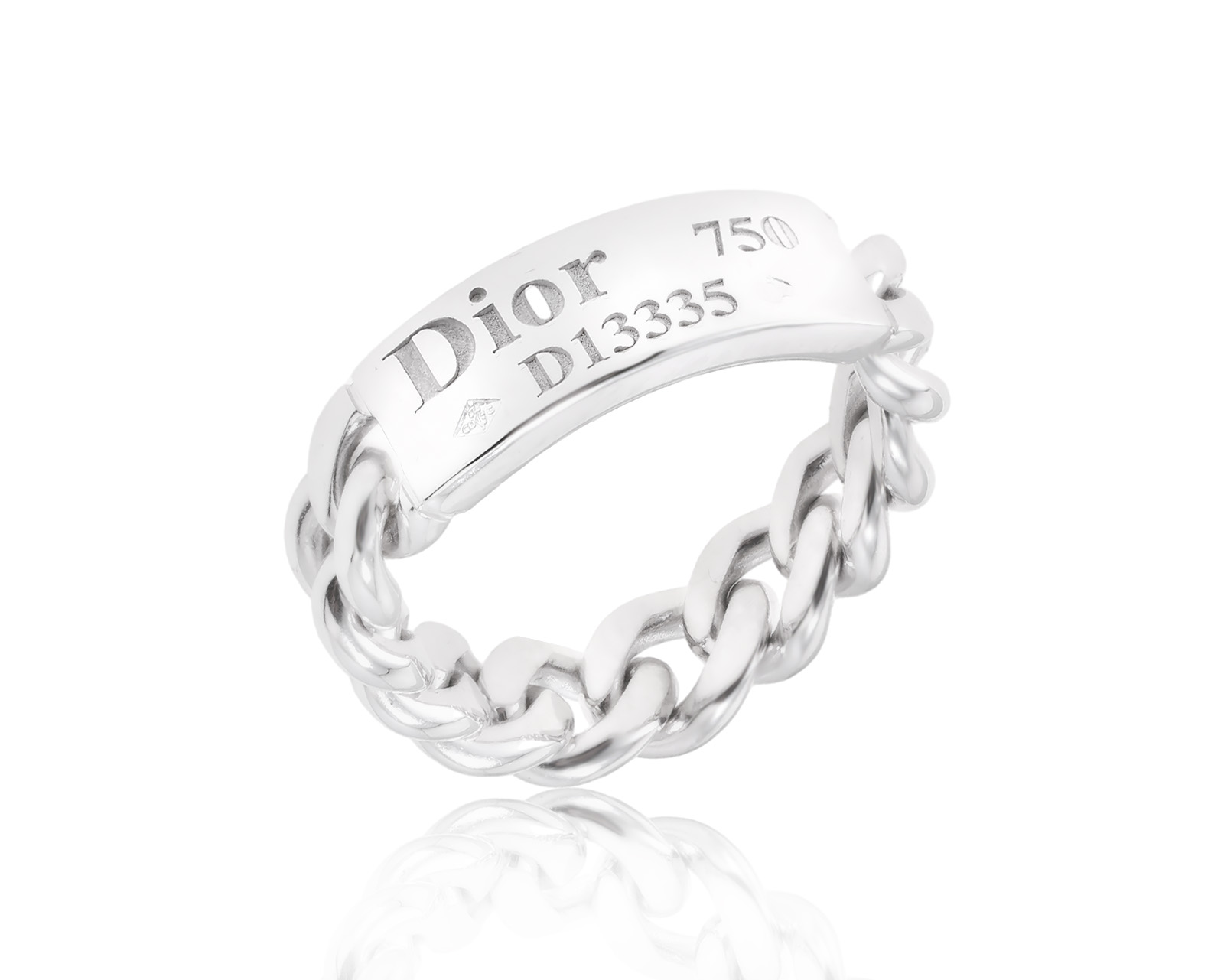 Оригинальное золотое кольцо Dior Gourmette Chain 251223/4
