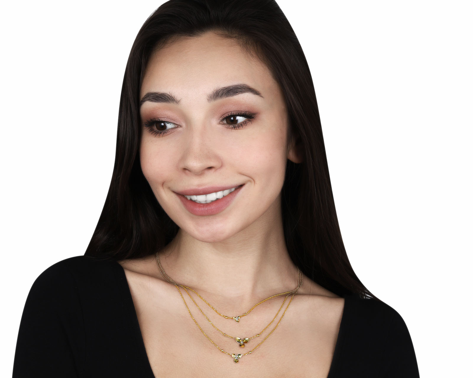 Превосходное золотое колье с бриллиантами 0.02ct