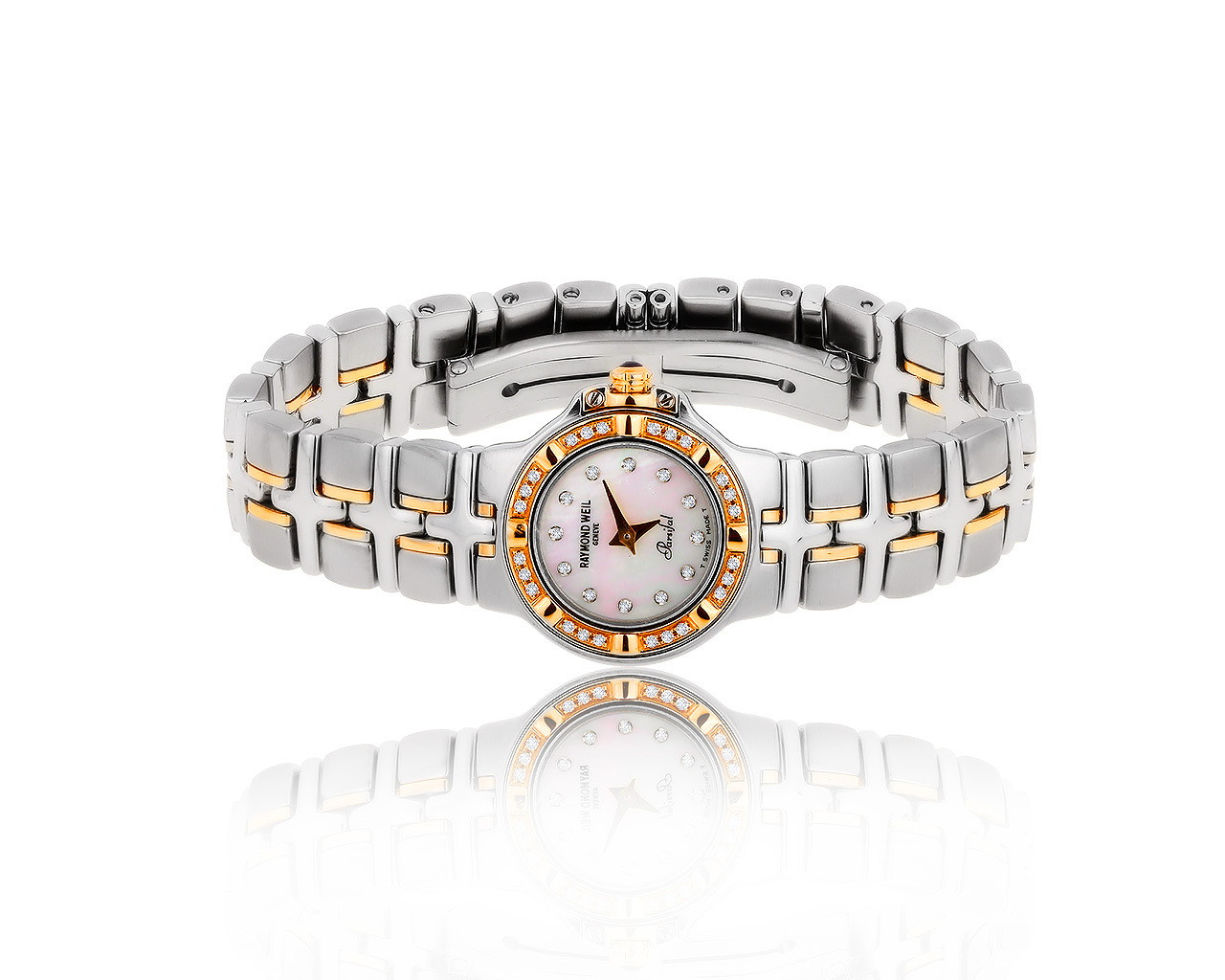 Оригинальные золотые часы с бриллиантами 0.17ct Raymond Weil 221118/11