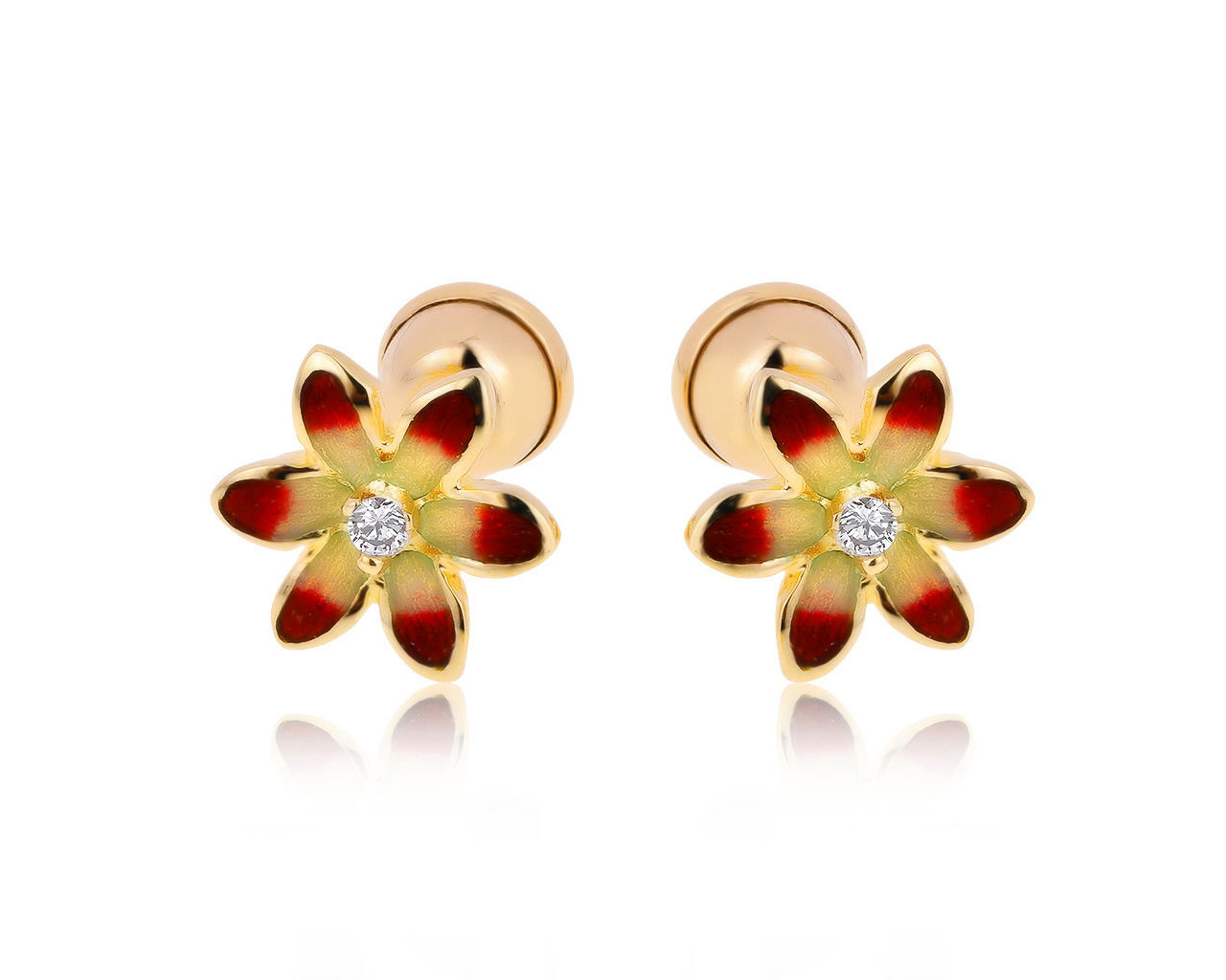 Оригинальные золотые серьги с бриллиантами 0.04ct Roberto Bravo 260920/4