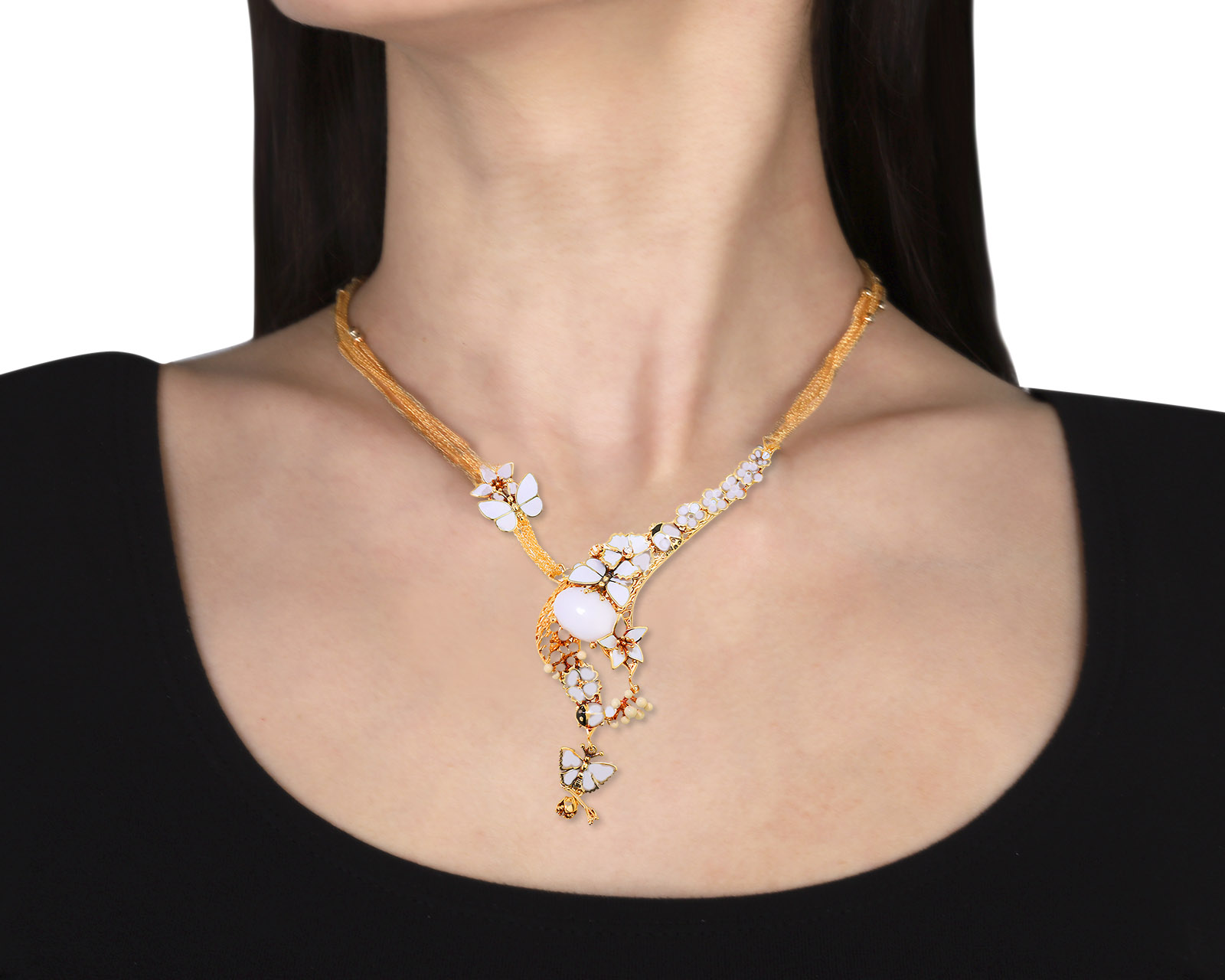 Оригинальное золотое колье Roberto Bravo White Dreams