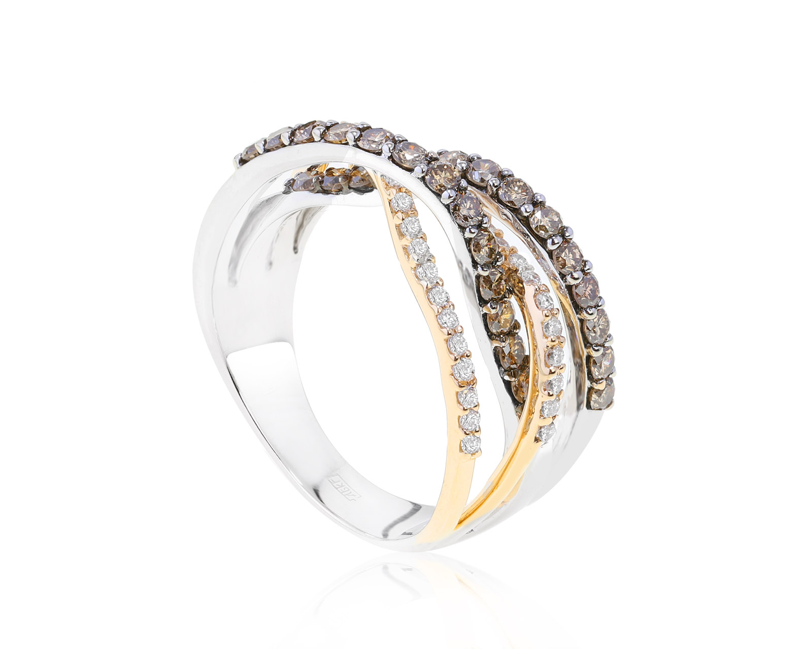 Притягательное золотое кольцо с бриллиантами 1.04ct 141221/3