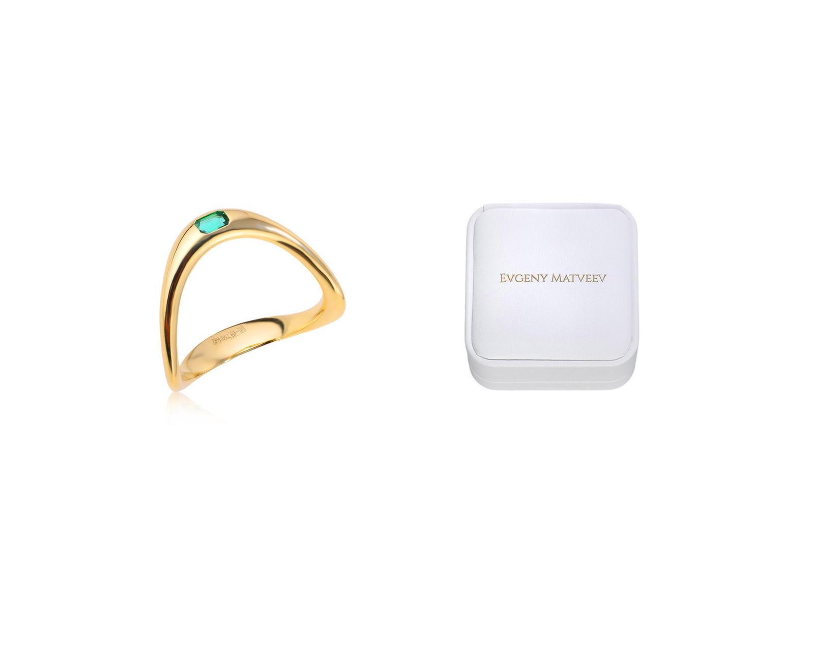 Золотое кольцо с изумрудом 0.17ct Evgeny Matveev