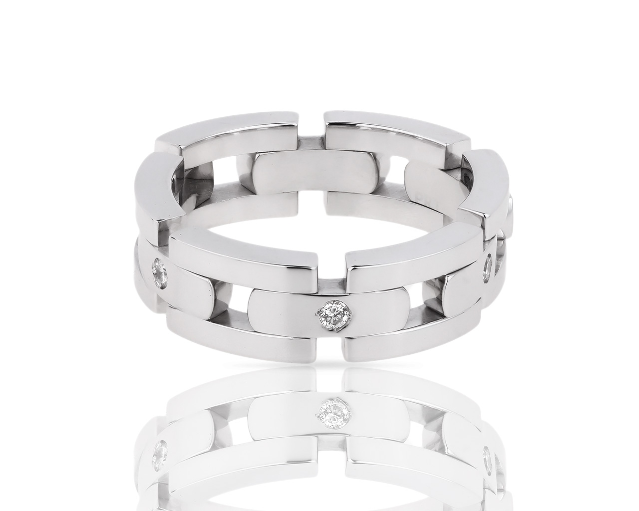 Необычное золотое кольцо с бриллиантами 0.12ct Princess 071117/13 Необычное золотое кольцо с бриллиантами 0.12ct Princess 071117/13