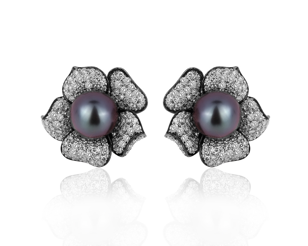 Идеальные золотые серьги с жемчугом 12 мм 130919/2