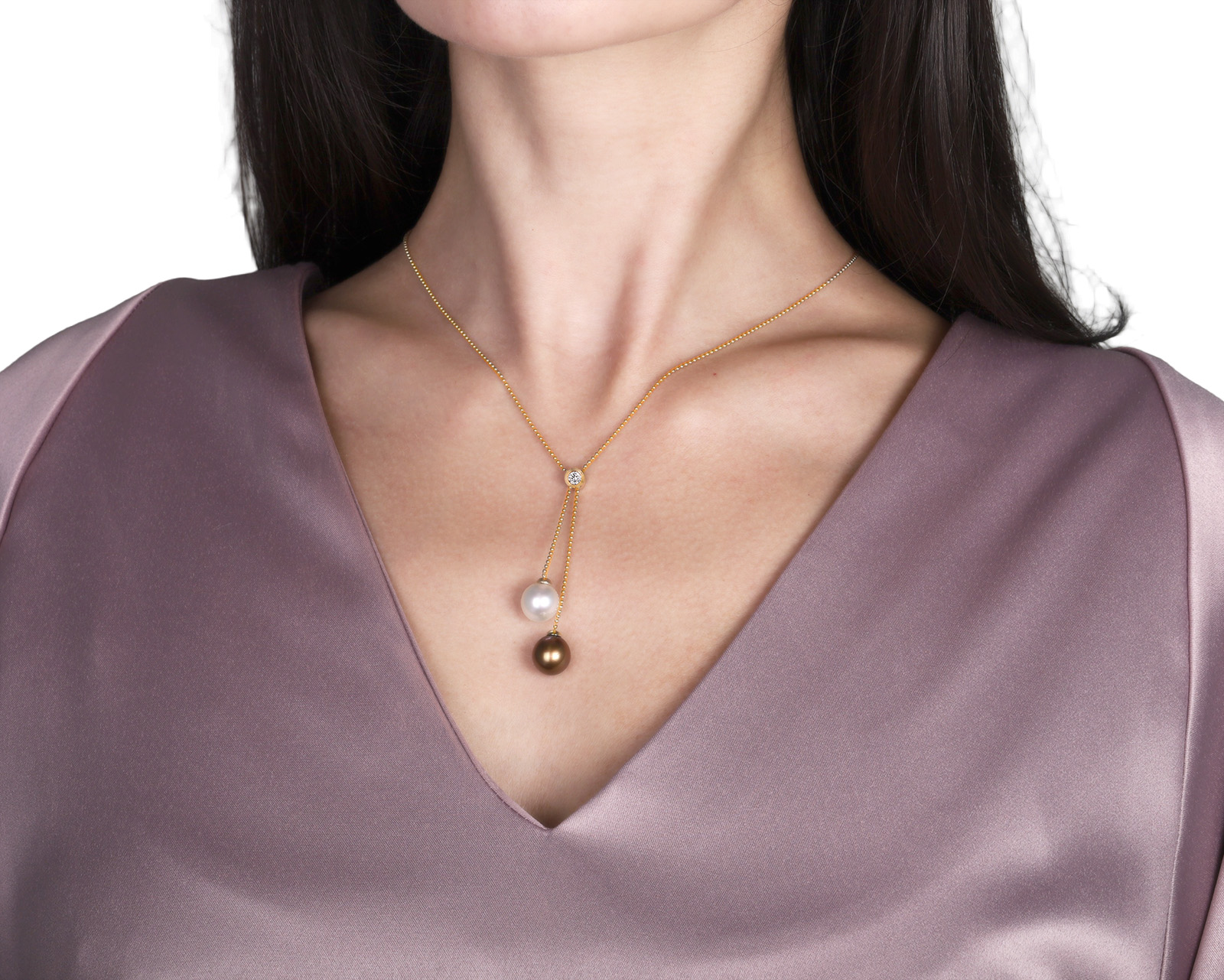 Оригинальное золотое колье с бриллиантом 0.15ct Toni Gard