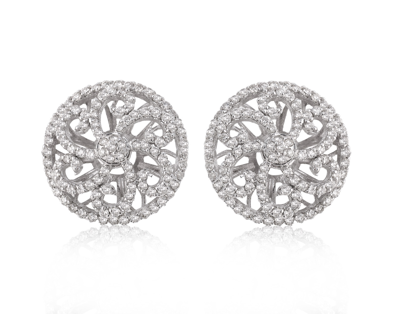 Золотые серьги с бриллиантами 3.42ct 290425/12 Золотые серьги с бриллиантами 3.42ct 290425/12