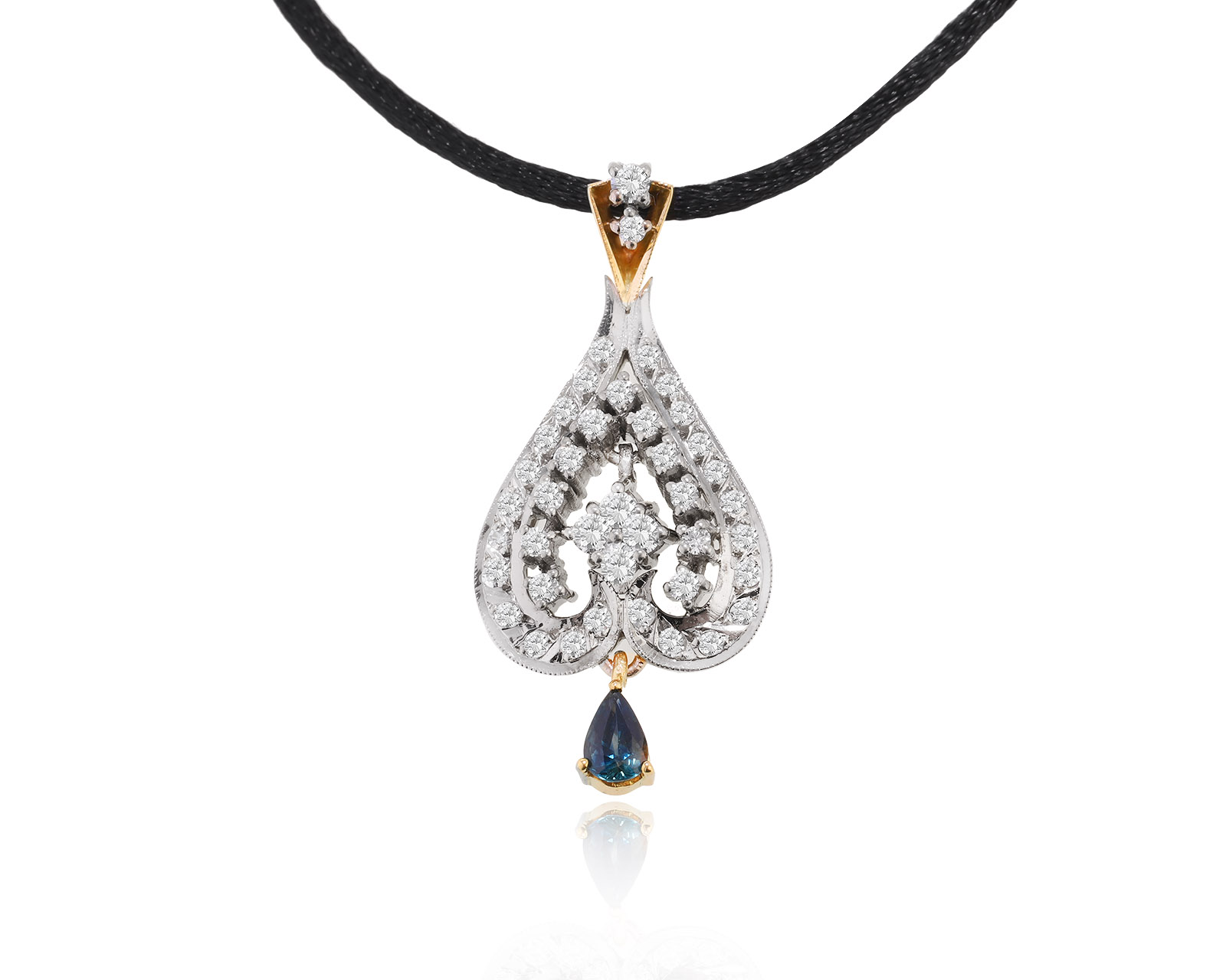 Винтажный золотой кулон с сапфиром 0.56ct СССР 191022/3