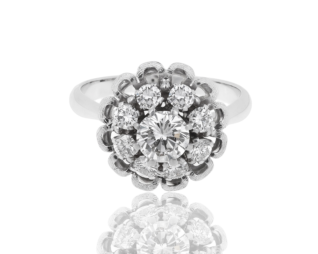 Винтажное золотое кольцо с бриллиантами 1.14ct 301118/11