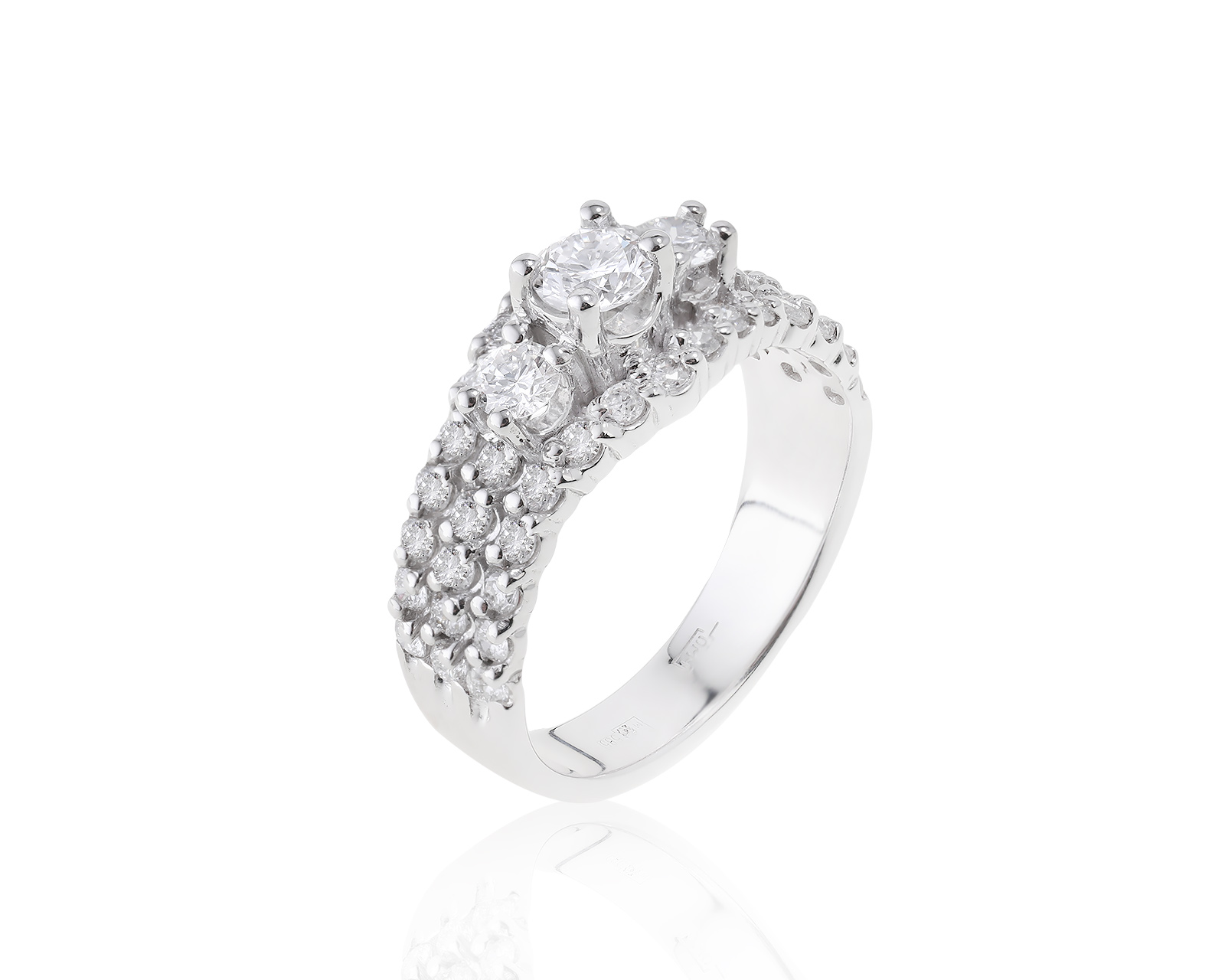 Престижное золотое кольцо с бриллиантами 1.26ct 180123/4