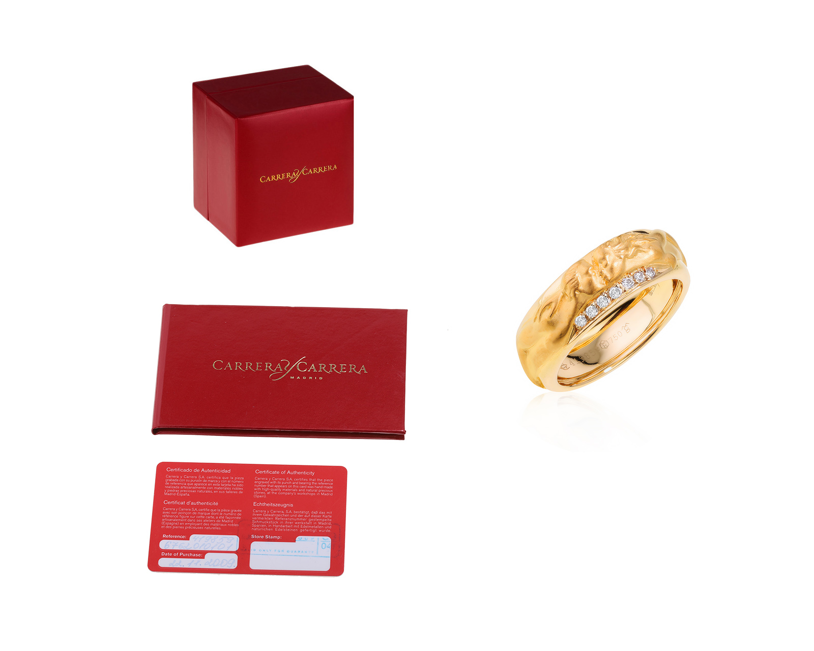 Оригинальное золотое кольцо Carrera y Carrera Promesa