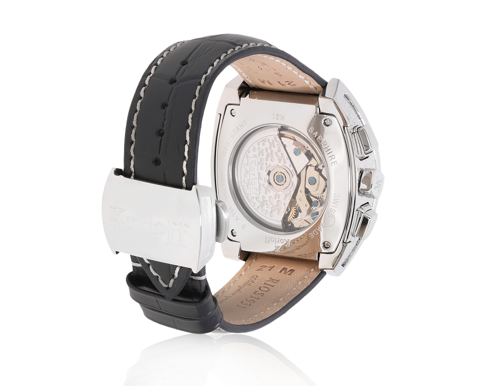 Оригинальные стальные часы с бриллиантами 1.09ct Korloff К 21