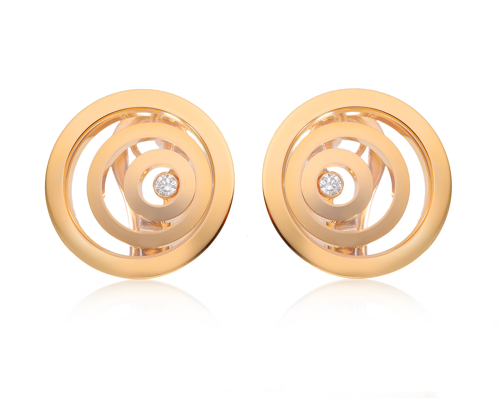 Оригинальные золотые серьги Chopard Happy Spirit 220225/8 Оригинальные золотые серьги Chopard Happy Spirit 220225/8