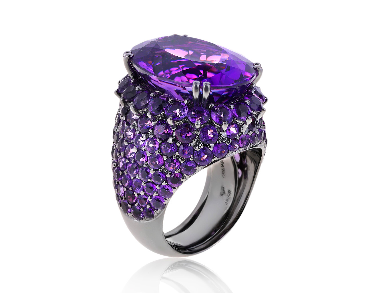 Оригинальное золотое кольцо с аметистами 20.40ct Adler 090620/2