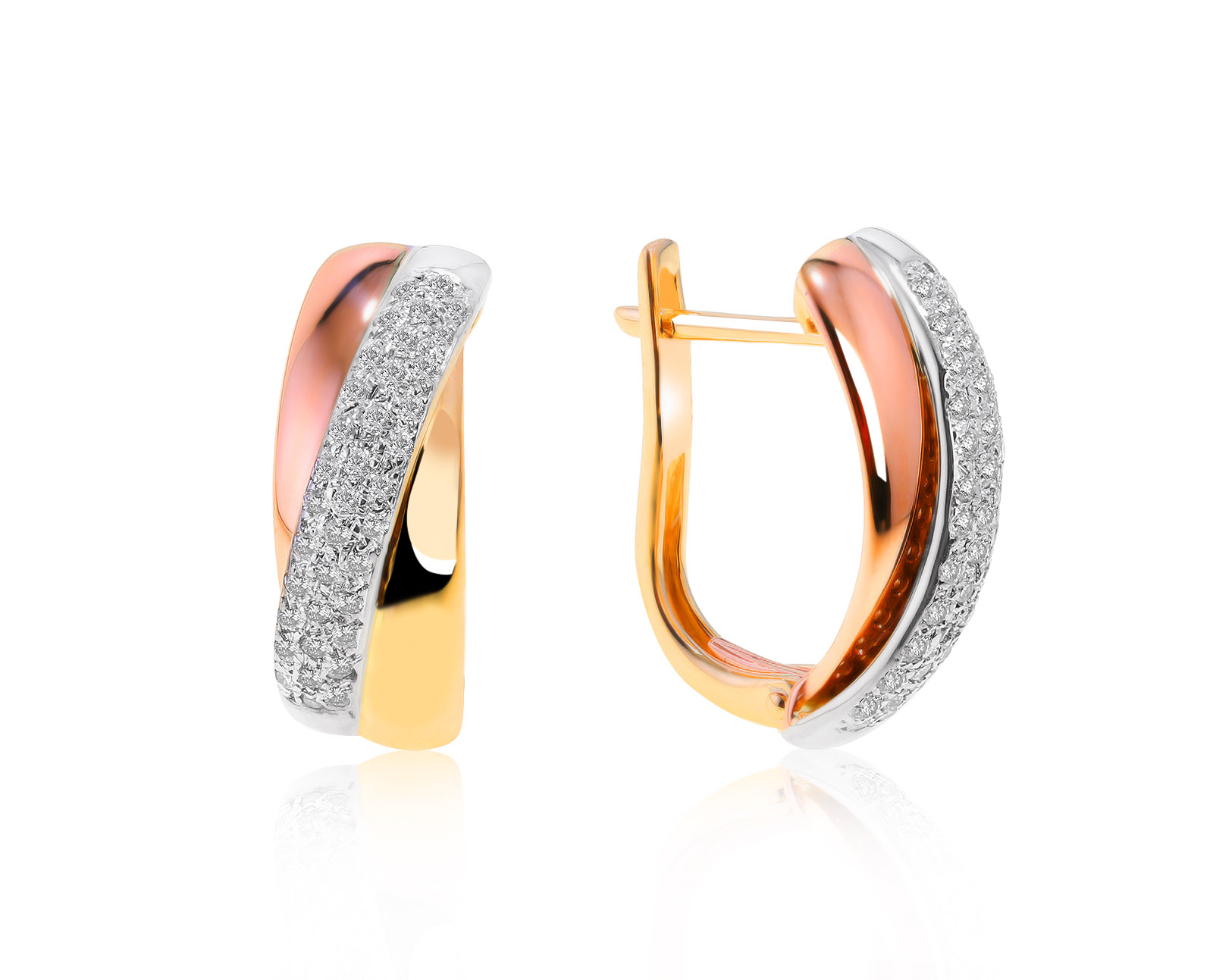 Престижные золотые серьги с бриллиантами 0.45ct 250821/3