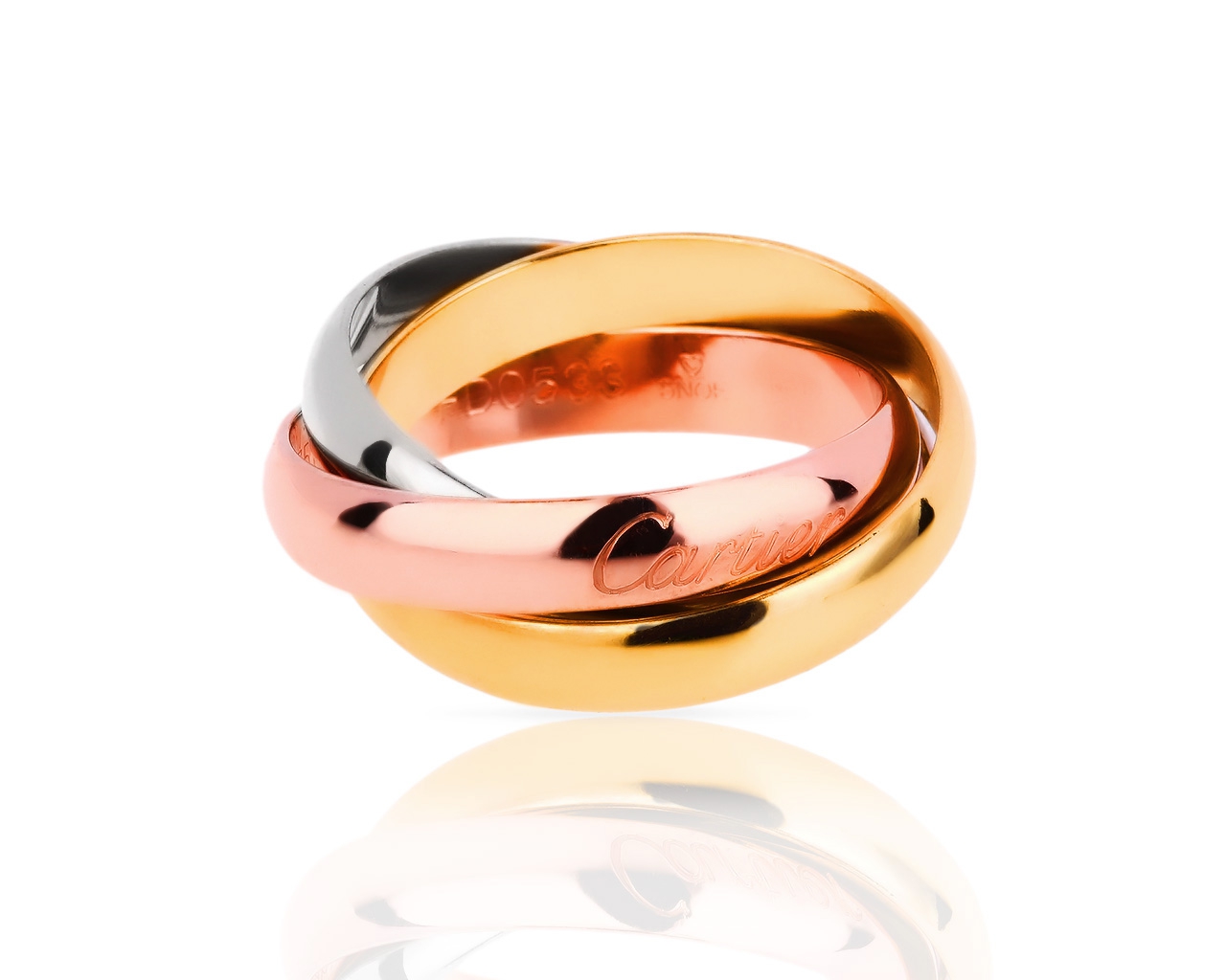 Трехцветное золотое кольцо Trinity De Cartier 261218/6