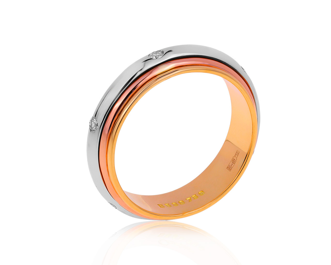 Красивое золотое кольцо с бриллиантами 0.15ct 210420/2