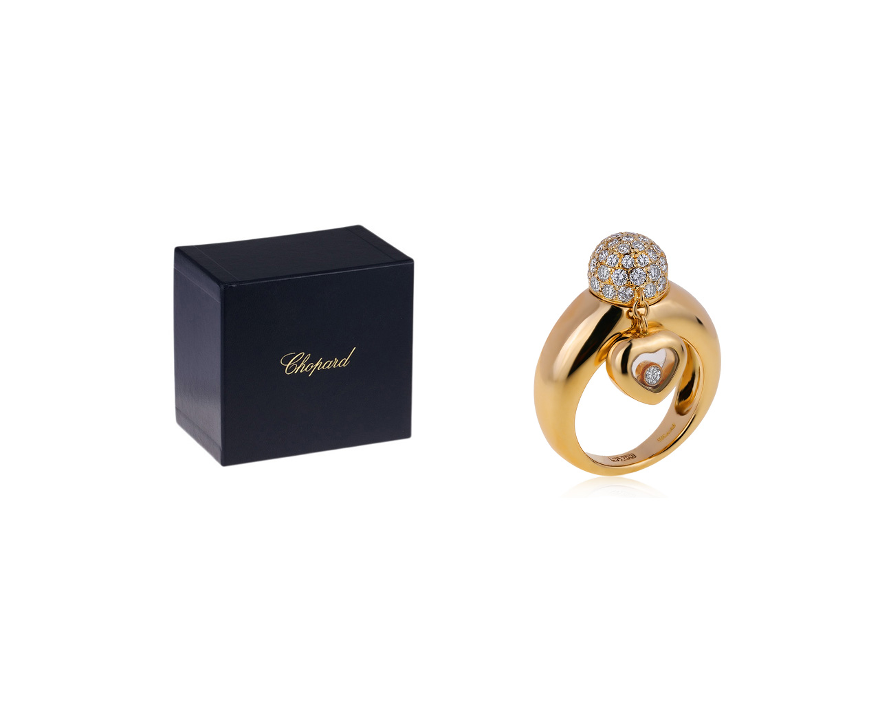 Оригинальное золотое кольцо с бриллиантами 0.86ct Chopard