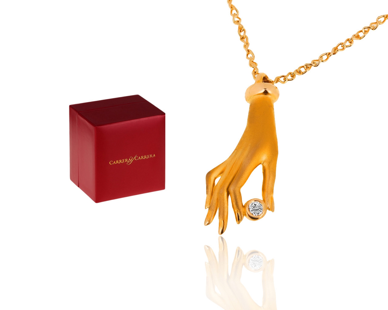 Золотой кулон с бриллиантом Carrera y Carrera Privada de Manuel