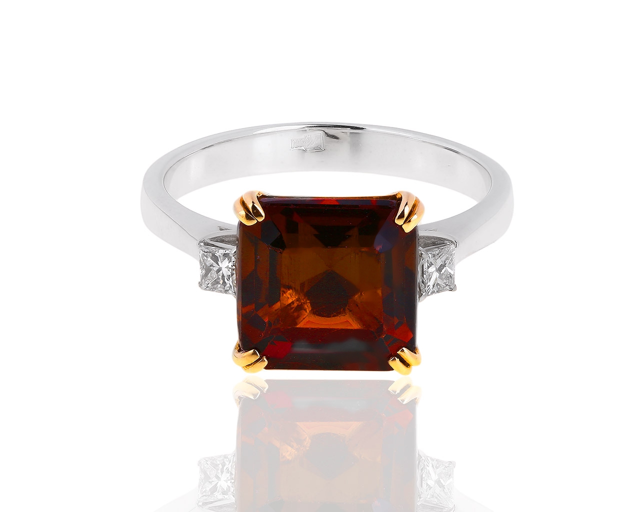 Золотое кольцо с розовым турмалином и бриллиантами 0.18ct 050918/3