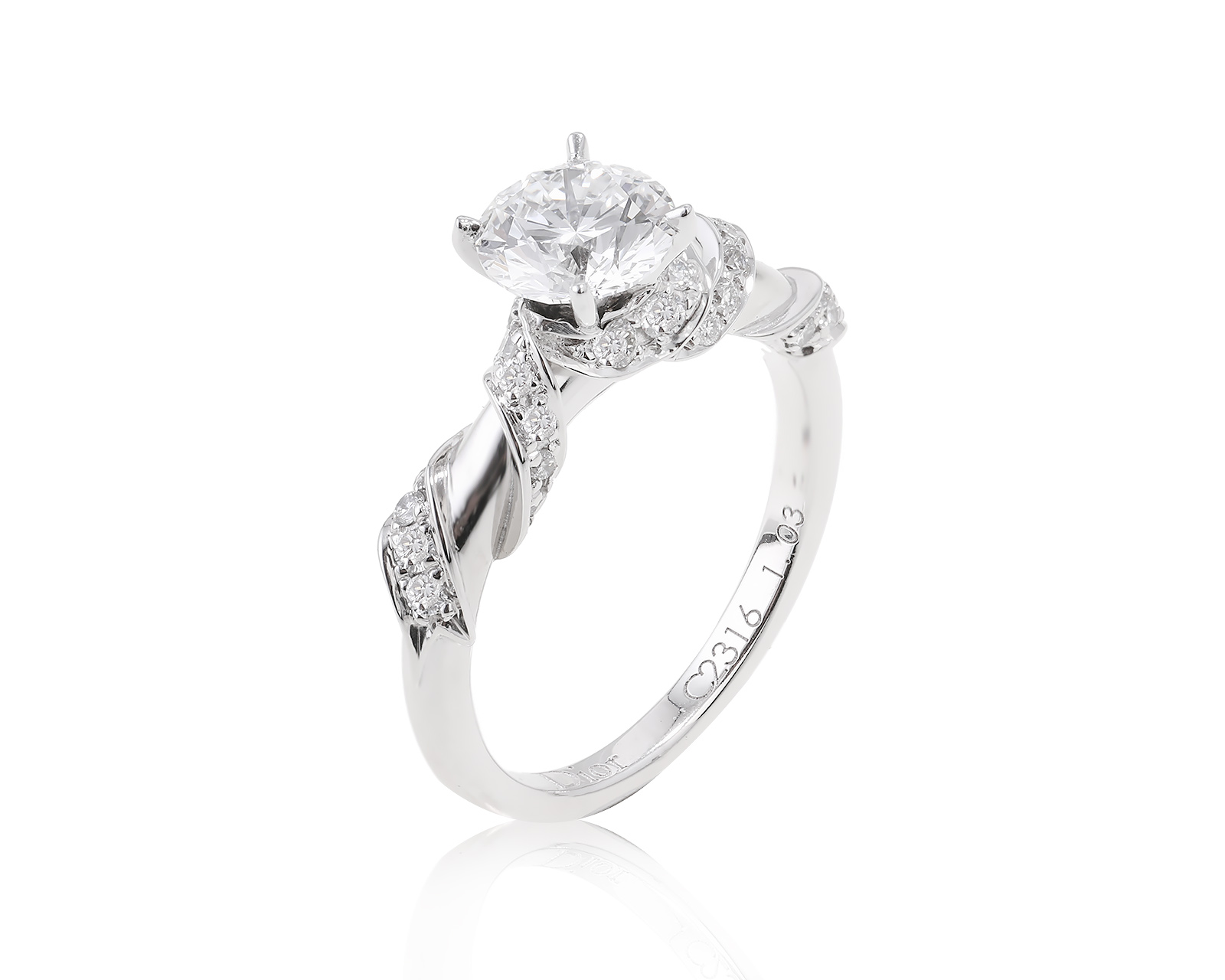 Оригинальное золотое кольцо с бриллиантами 1.32ct Dior 210324/6