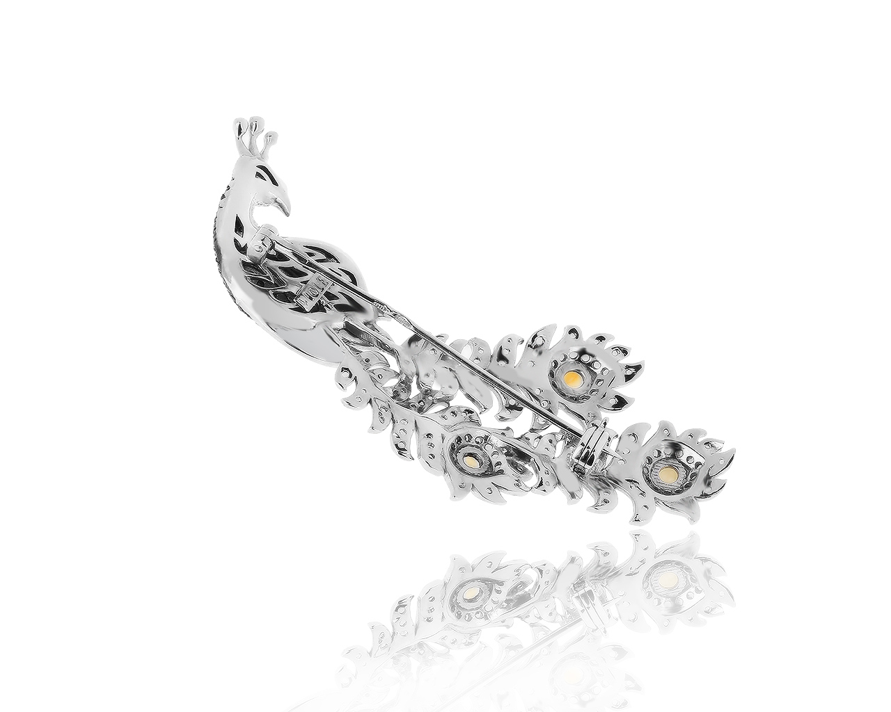 Волшебная золотая брошь с изумрудами 0.45ct