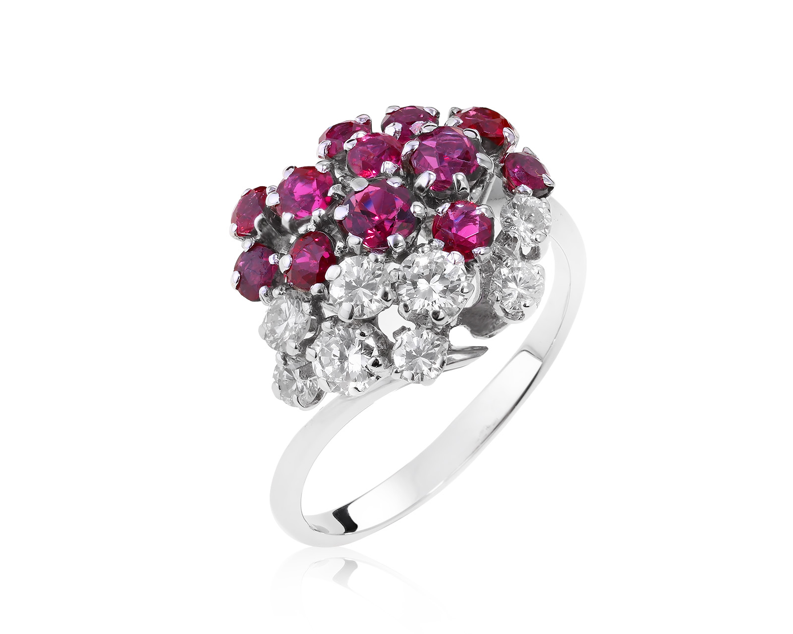 Стильное золотое кольцо с рубинами 1.17ct 250422/4